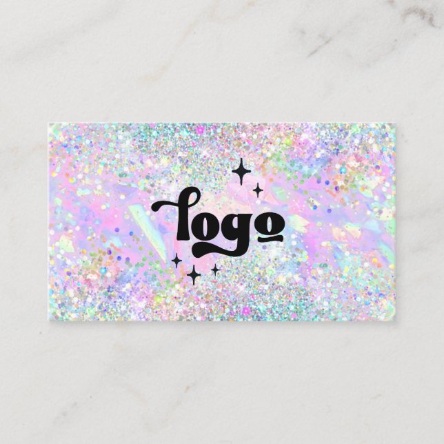 pastel colours faux glitter abstract  design  business card (Front)