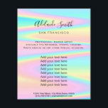 pastel colours FAUX holograph Flyer<br><div class="desc">beauty salon professional makeup artist flyer</div>