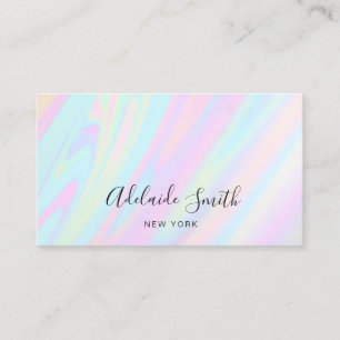 pastel colours FAUX holographic effect Business Card