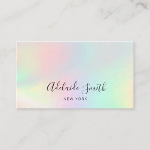 pastel colours FAUX iridescent effect Business Card