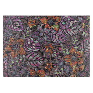 Pastel Colours floral pattern romantic digital art Cutting Board