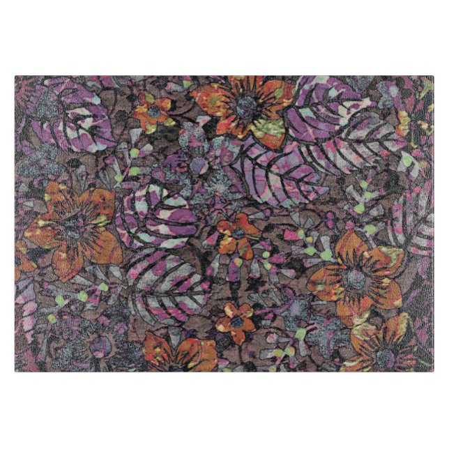 Pastel Colours floral pattern romantic digital art Cutting Board (Front)