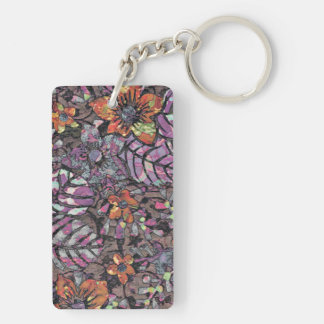 Pastel Colours floral pattern romantic digital art Key Ring