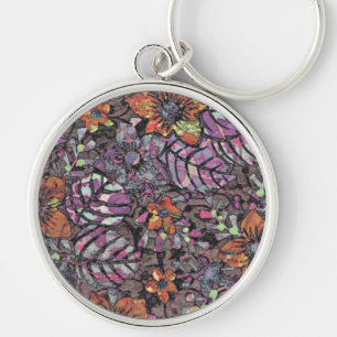 Pastel Colours floral pattern romantic digital art Key Ring