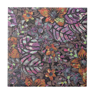 Pastel Colours floral pattern romantic digital art Tile