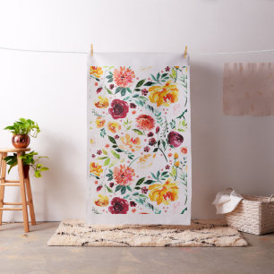 Pastel colours flowers pattern fabric