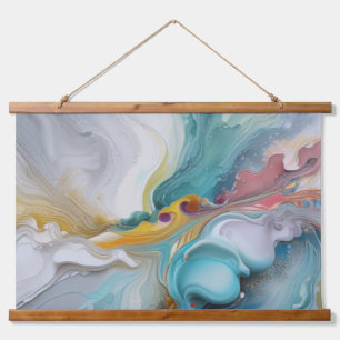 Pastel colours fluid art wall hanging, home decor hanging tapestry