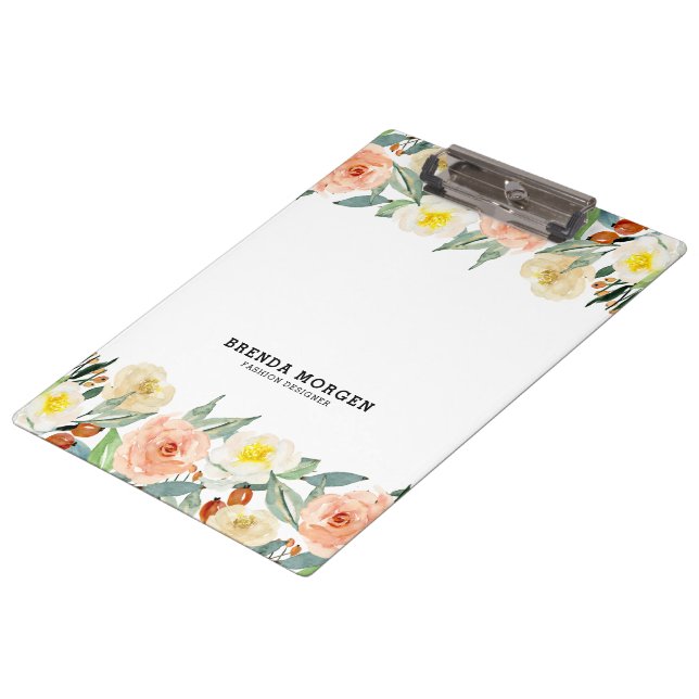 Pastel Colours Garden Flowers Border Clipboard (Angled)
