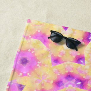Pastel Colours Geometric Abstract Pattern Beach Towel