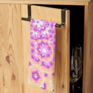 Pastel Colours Geometric Abstract Pattern Tea Towel