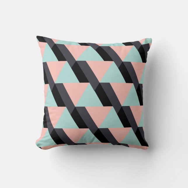 Pastel colours geometric pattern cushion (Front)
