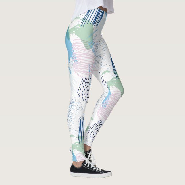 Pastel Colours Geometric Pattern Leggings (Right)
