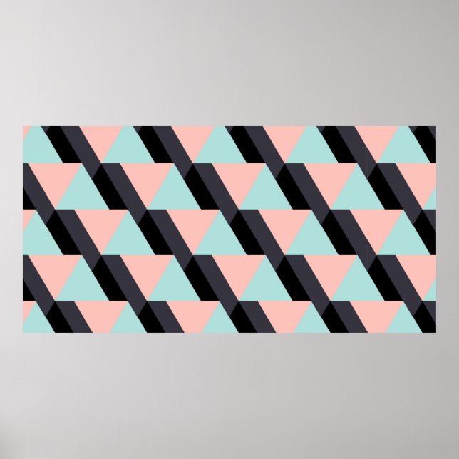 Pastel colours geometric pattern poster (Front)