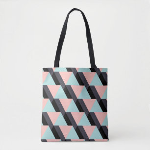 Pastel colours geometric pattern tote bag