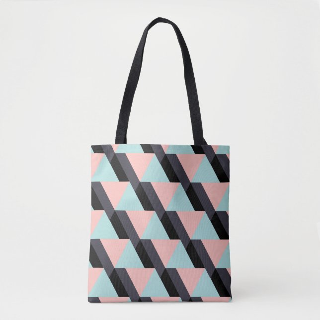 Pastel colours geometric pattern tote bag (Front)
