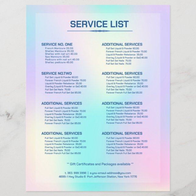 Pastel colours holographic background No.2 Flyer (Front)