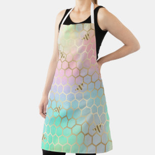 pastel colours honeycomb hexagons bees apron