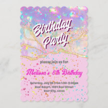 pastel colours ink marble girl Birthday Party