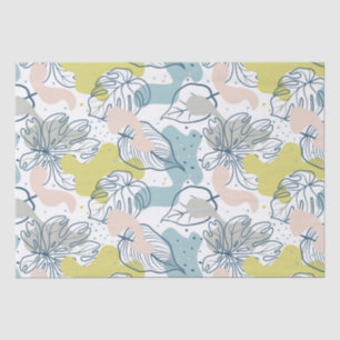 Pastel colours leaves and organic shapes pattern tissue paper