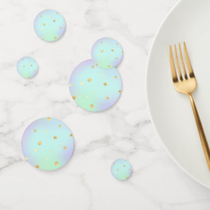 Pastel Colours Light Blue Purple Bright Golden Dot Confetti