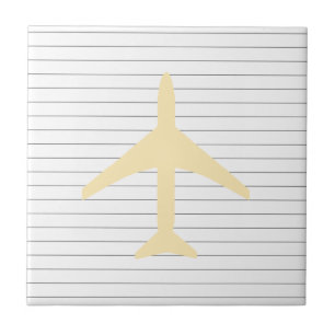 Pastel Colours Lines Plane Flying Fly Ceramic Tile