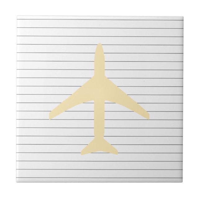 Pastel Colours Lines Plane Flying Fly Ceramic Tile (Front)
