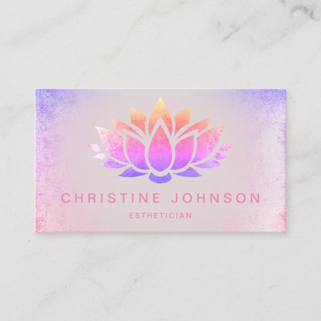 pastel colours lotus flower business card (Front)