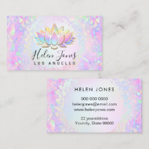 pastel colours lotus square business card