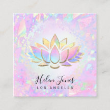 pastel colours lotus square business card