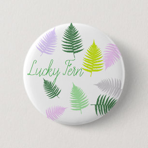 Pastel Colours Lucky Fern 6 Cm Round Badge