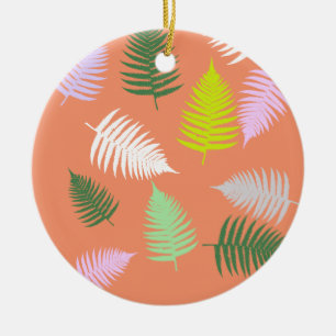 Pastel Colours Lucky Fern Ceramic Ornament