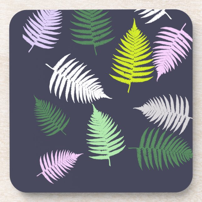 Pastel Colours Lucky Fern Coaster (Front)