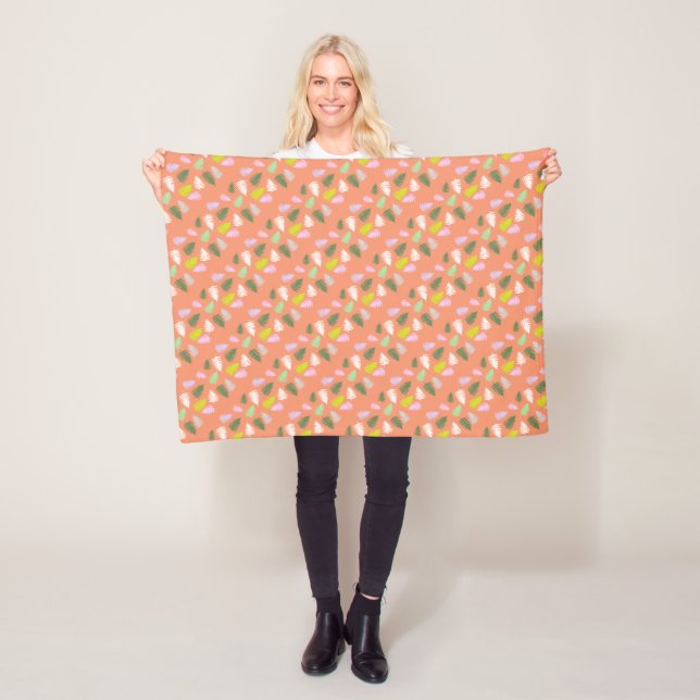 Pastel Colours Lucky Fern Fleece Blanket (In Situ)