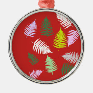 Pastel Colours Lucky Fern Metal Ornament