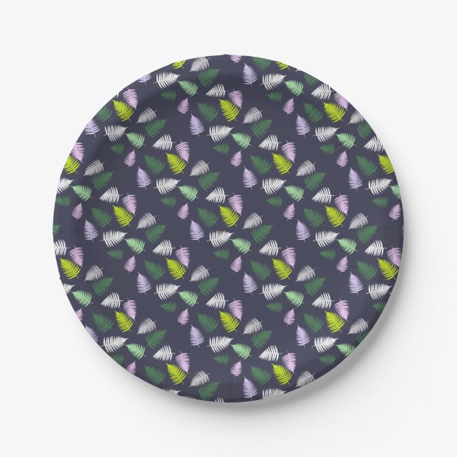 Pastel Colours Lucky Fern Paper Plate (Front)