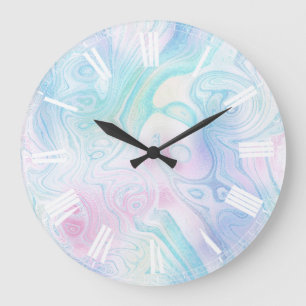pastel colours marble background large clock