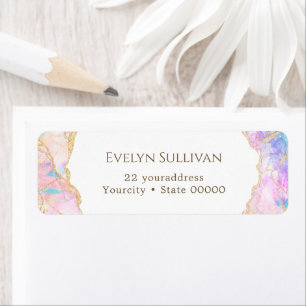 Pastel colours opal return address label