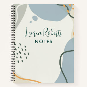 Pastel colours organic shapes and lines background notebook