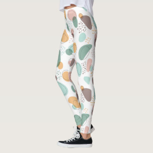 Pastel Colours Organic Shapes Seamless Pattern Leggings