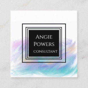 pastel colours painted elegant abstract custom  square business card