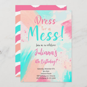 Pastel Colours Painting Birthday Invitation