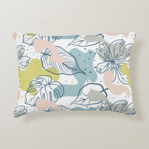Pastel colours Palm leaves and organic shapes Decorative Cushion