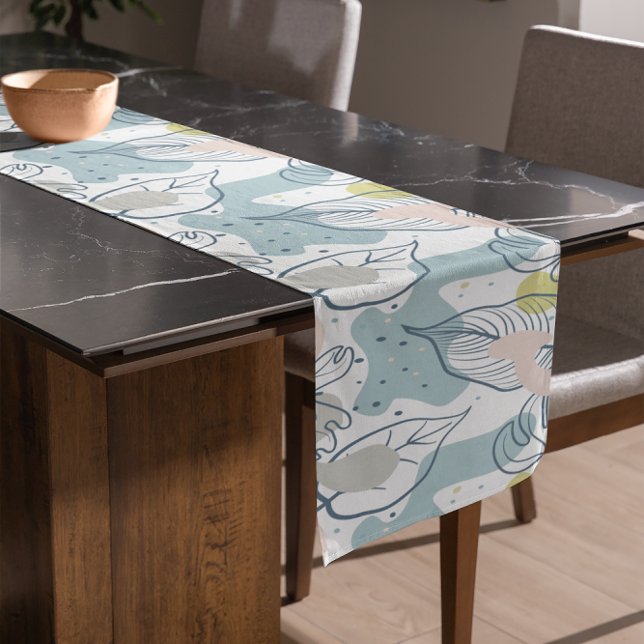 Pastel colours Palm leaves and organic shapes Long Table Runner (Creator Uploaded)