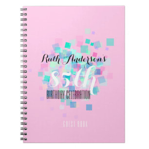 Pastel Colours Pink 85th Birthday Party Guest Book