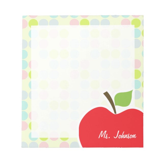 Pastel Colours, Polka Dot; Apple Notepad (Front)