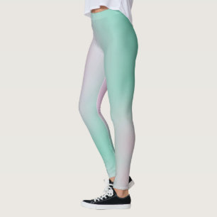 Pastel Colours Positive Vibes Pale Turquoise Pink Leggings