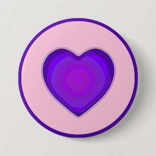 Pastel colours & purple hearts beating 7.5 cm round badge