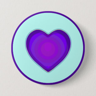 Pastel colours & purple hearts beating 7.5 cm round badge