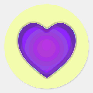 Pastel colours & purple hearts beating classic round sticker