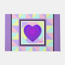 Pastel colours & purple hearts beating